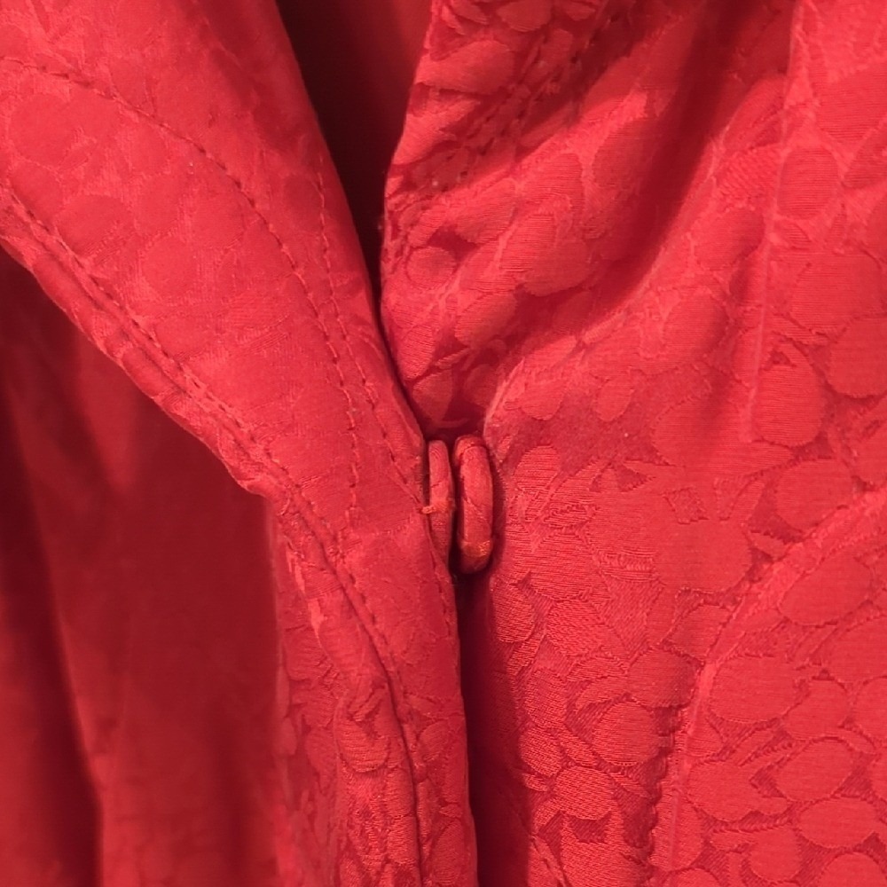 Silk‎ Quilted Jacket Red size Medium Pockets image 4